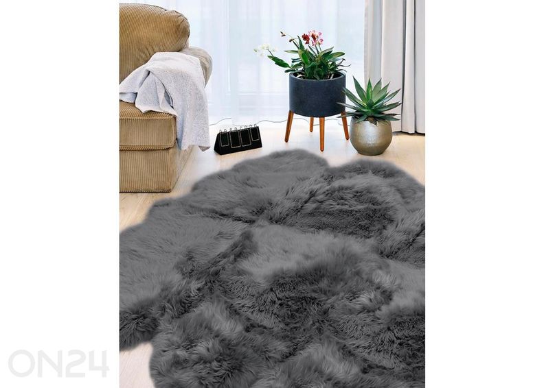 Naturaalne lambanahk Merino carbon Quatro ±90x180 cm suurendatud