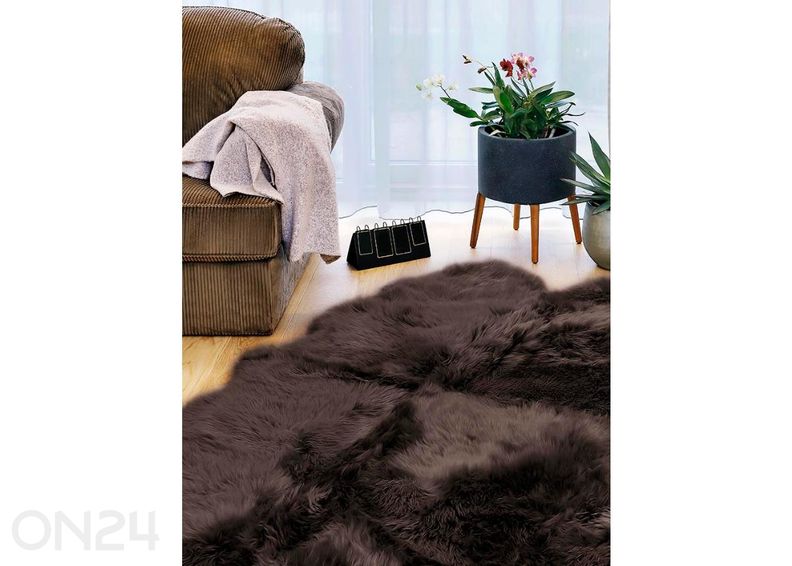 Naturaalne lambanahk Merino chocolate Duo ±60x180 cm suurendatud
