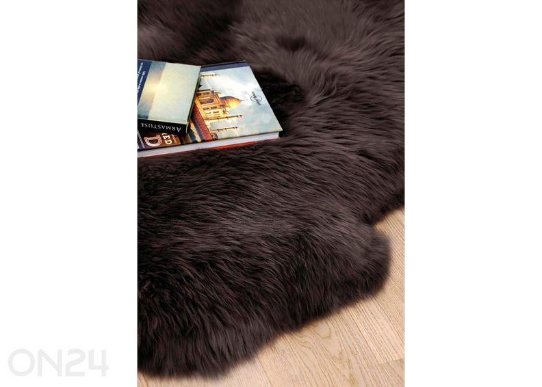 Naturaalne lambanahk Merino chocolate Quatro ±90x180 cm suurendatud