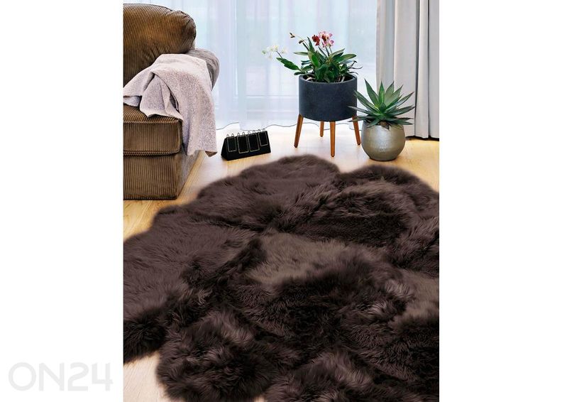 Naturaalne lambanahk Merino chocolate Quatro ±90x180 cm suurendatud