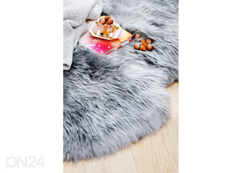 Naturaalne lambanahk Merino grey Duo ±60x180 cm suurendatud
