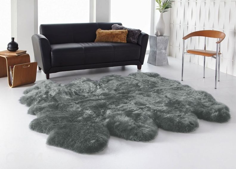 Naturaalne lambanahk Merino grey Octo ±170x180 cm suurendatud