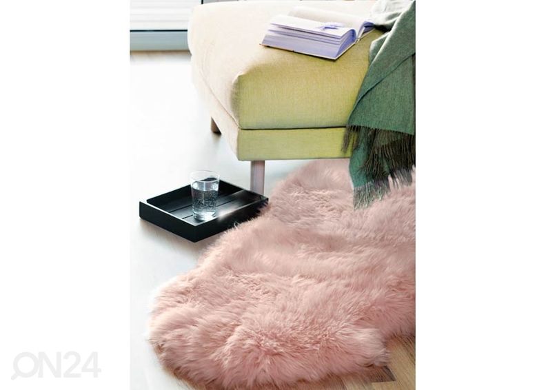 Naturaalne lambanahk Merino rosa Octo ±170x180 cm suurendatud