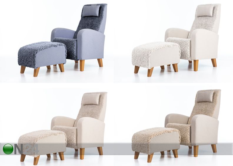 Naturaalsest lambanahast tugitool Otto + järi suurendatud