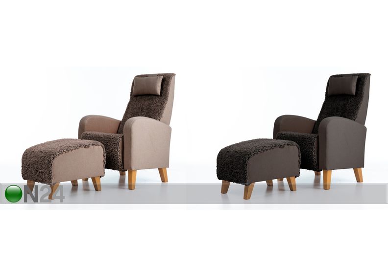 Naturaalsest lambanahast tugitool Otto + järi suurendatud