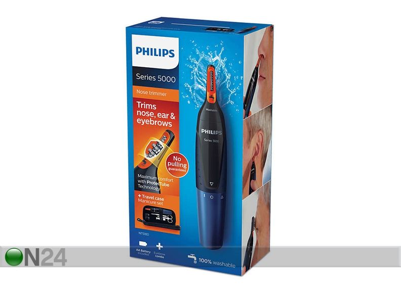 Nina-, kõrva- ja kulmukarvade lõikur Philips + maniküürikomplekt suurendatud