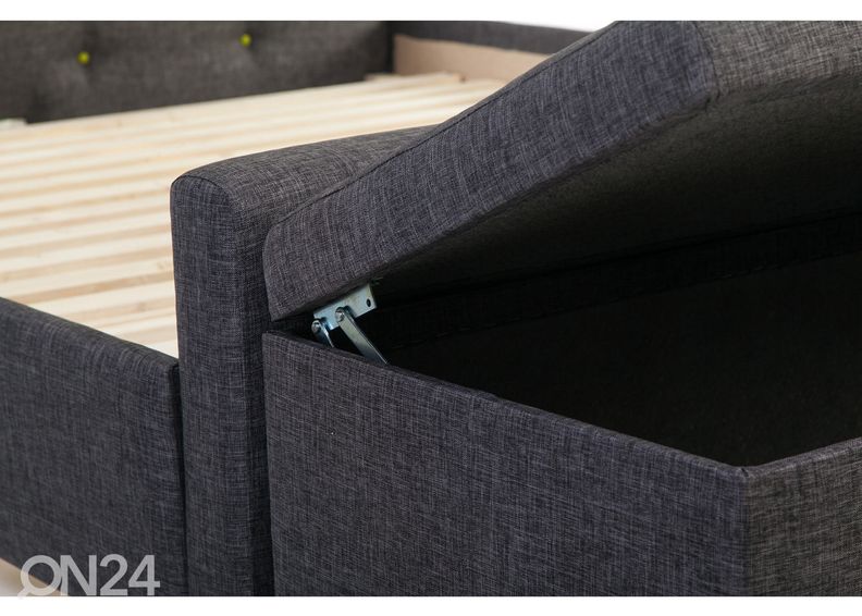 Nööpidega voodi Venecija 200x200 cm + tumba suurendatud