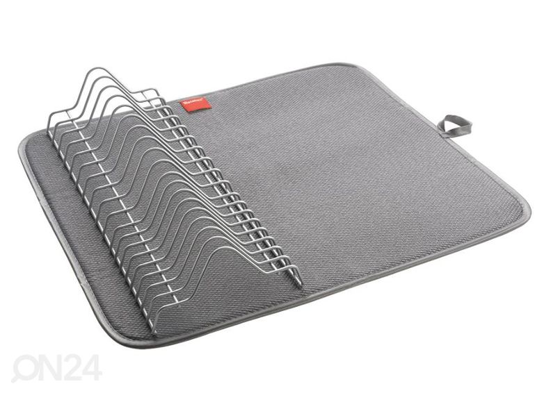 Nõudekuivatusrest alusmatiga Drytex, 45x40x7 cm, hõbe suurendatud