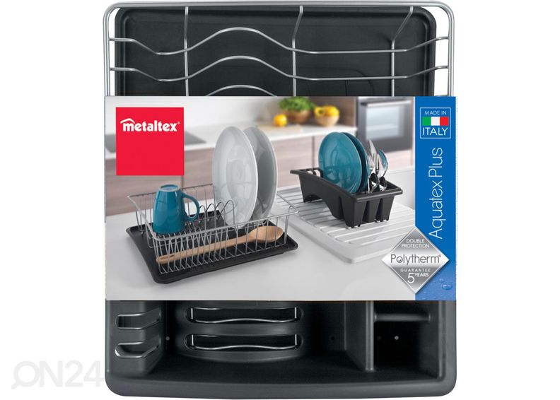 Nõudekuivatusrest Aquatex Plus, 35x30x12 cm, hõbe suurendatud