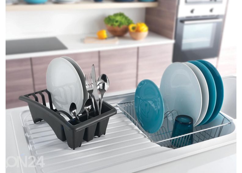 Nõudekuivatusrest Aquatex Plus, 35x30x12 cm, hõbe suurendatud