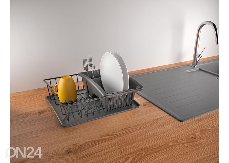 Nõudekuivatusrest Aquatex Plus, 35x30x12 cm, must suurendatud