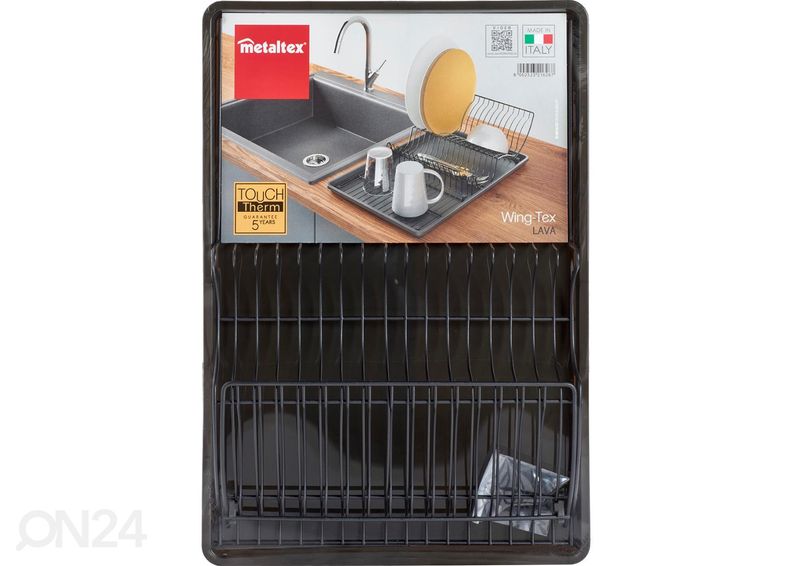 Nõudekuivatusrest Wingtex, 50x31 cm, must suurendatud