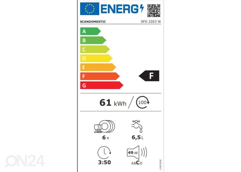 Nõudepesumasin Scandomestic SFO2203W suurendatud
