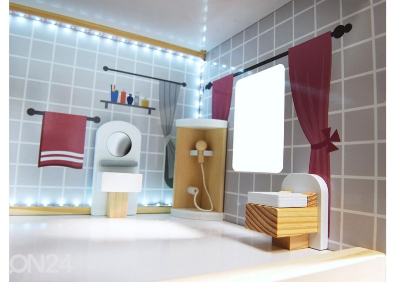 Nukumaja + mööbel 78 cm LED tuledega suurendatud