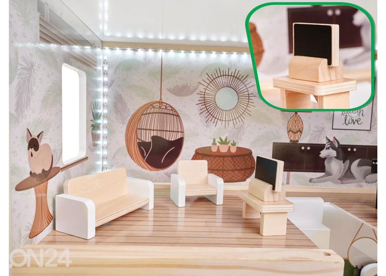 Nukumaja + mööbel Boho 78 cm LED tuledega suurendatud