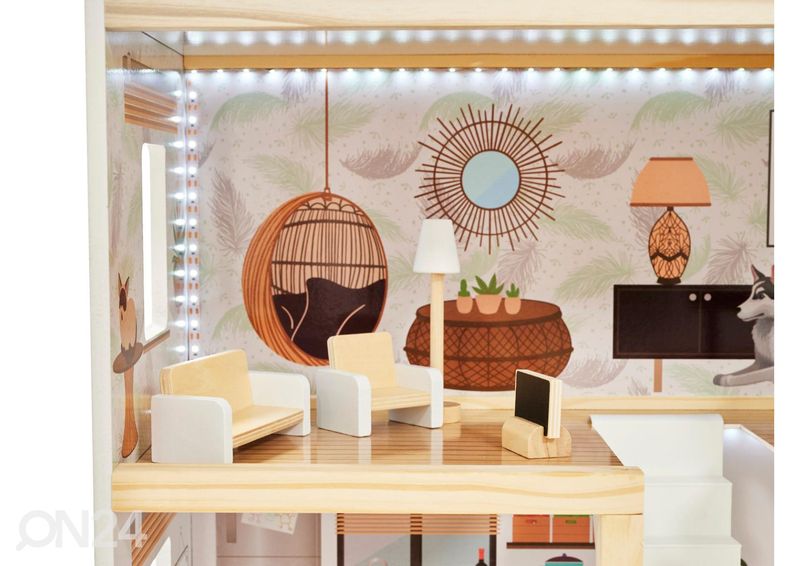 Nukumaja + mööbel Boho 78 cm LED tuledega suurendatud