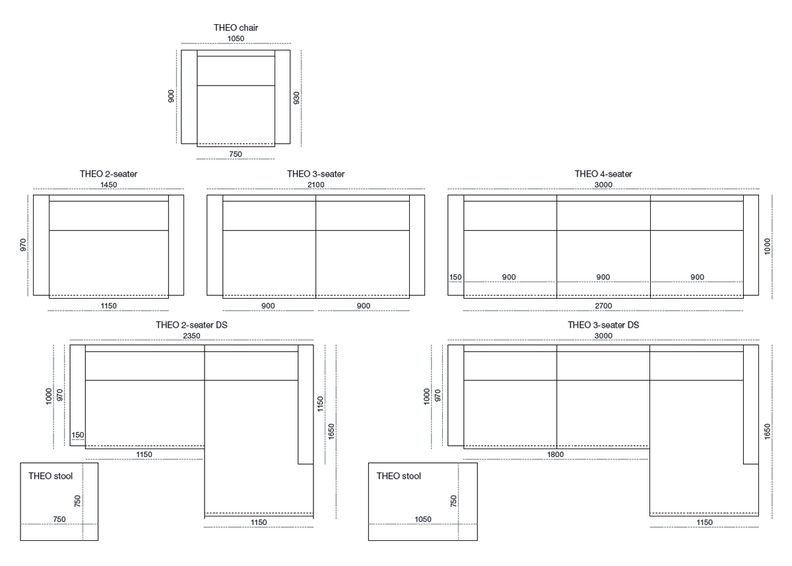 Nurgadiivan Theo Soft sulepatjadega suurendatud