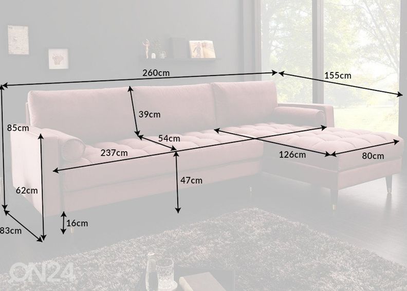 Nurgadiivan Velvet II suurendatud