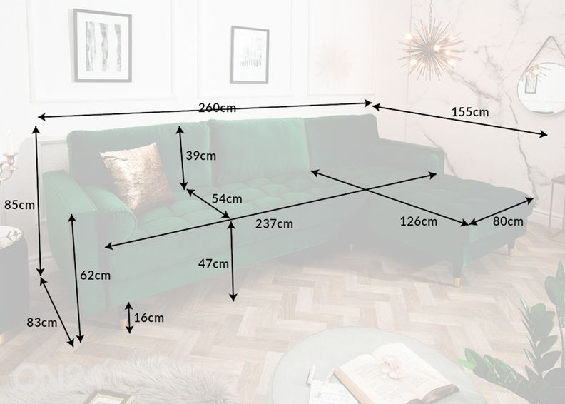 Nurgadiivan Velvet II suurendatud