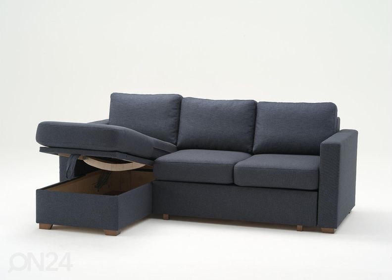 Nurgadiivanvoodi kahe pesukastiga Berta suurendatud