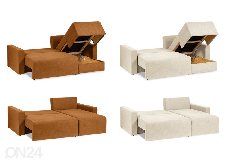 Nurgadiivanvoodi pesukastidega Palermo suurendatud