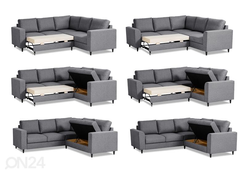 Nurgadiivanvoodi pesukastiga Renate 2N2 suurendatud