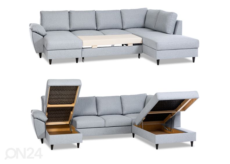 Nurgadiivanvoodi pesukastiga Renate XXL suurendatud