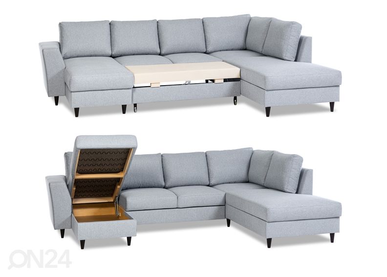 Nurgadiivanvoodi pesukastiga Renate XXL suurendatud