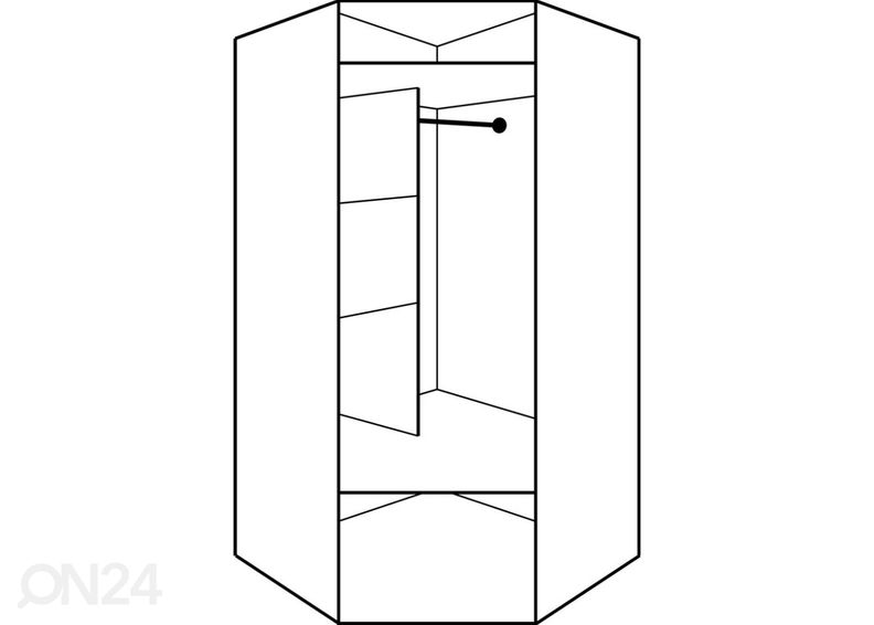 Nurgariidekapp 96x96 cm suurendatud