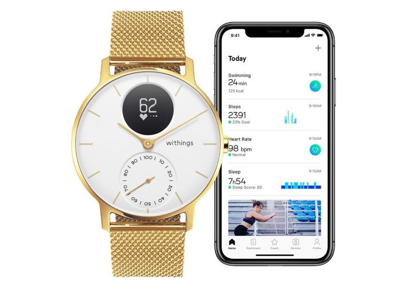 Nutikell HR 36mm Champagne kuldne-valge suurendatud