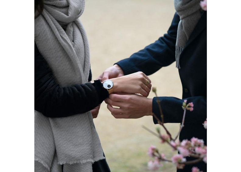 Nutikell HR 36mm Champagne kuldne-valge suurendatud