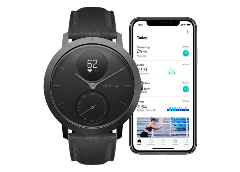 Nutikell Withings Steel HR 40mm Slate hall-must suurendatud