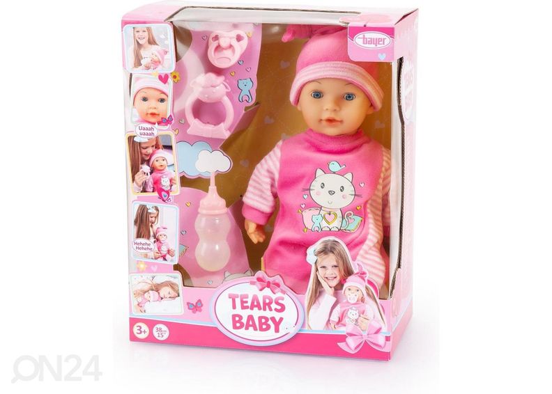 Nuttev beebinukk 38 cm Bayer suurendatud