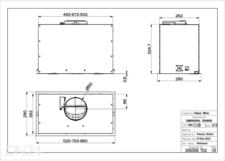 Õhupuhastaja Faber Inka Lux EVO BK MATT A52 suurendatud