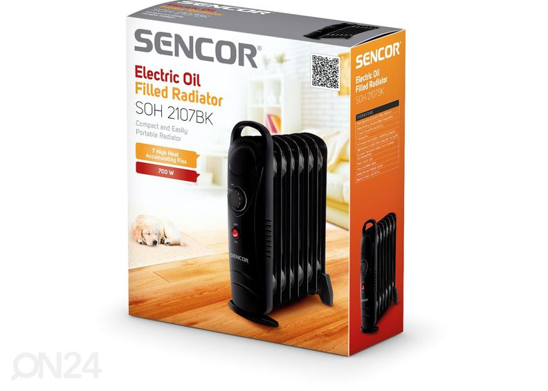Õliradiaator Sencor SOH2107BK, must suurendatud