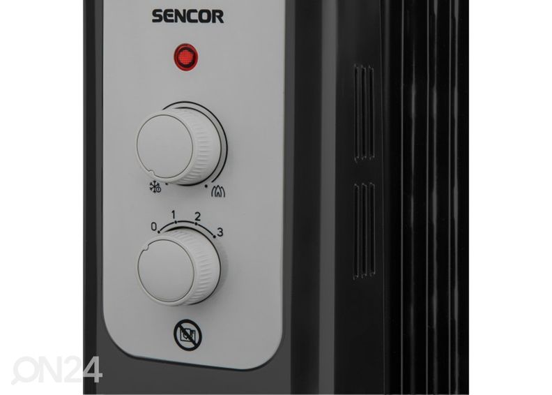 Õliradiaator Sencor SOH3307BK, must suurendatud