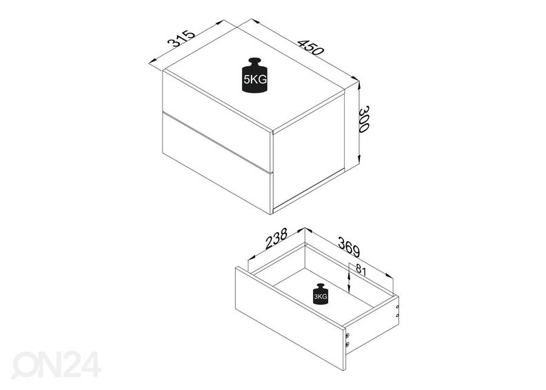 Öökapp Usal L 45 cm suurendatud