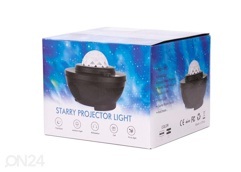 Öölamp / kõlar Täheprojektor LED suurendatud