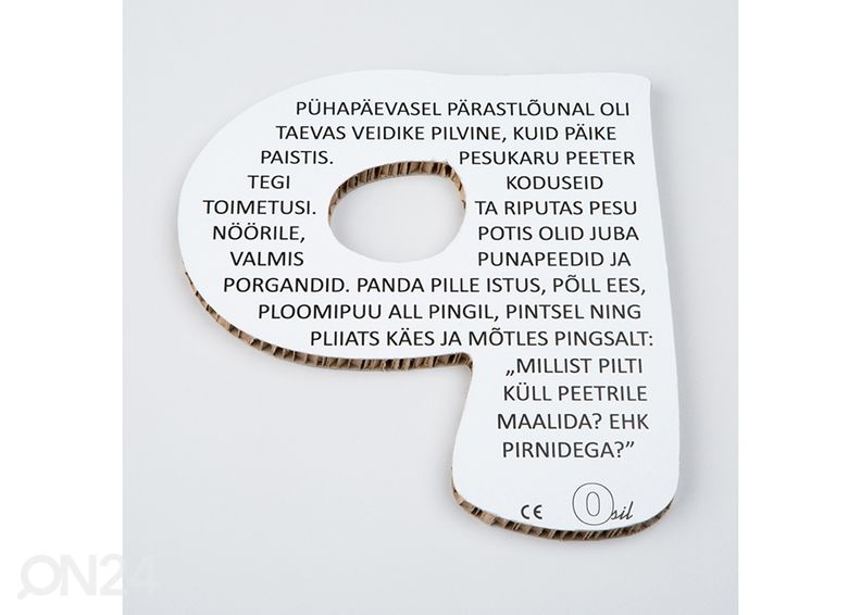 Osil dekoratiivnetäht P suurendatud