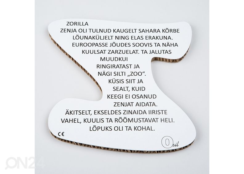 Osil dekoratiivnetäht Z suurendatud