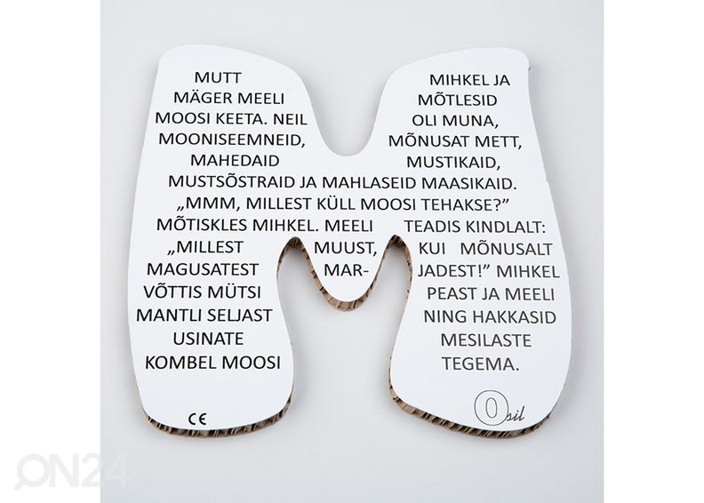 Osil dekoratiivtäht M suurendatud