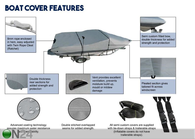 Paadikate Bowrider tüüpi paadile 5.9-6.3 m suurendatud