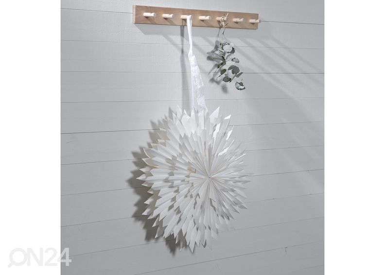 Paberist täht Ice 70 cm, valge suurendatud