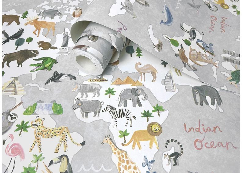 Pabertapeet Animals Maps suurendatud