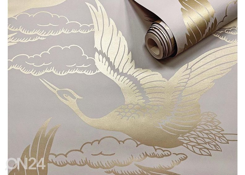 Pabertapeet Metallic Cranes suurendatud