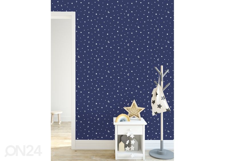 Pabertapeet Stars and Moons pimedas helendav tapeet suurendatud