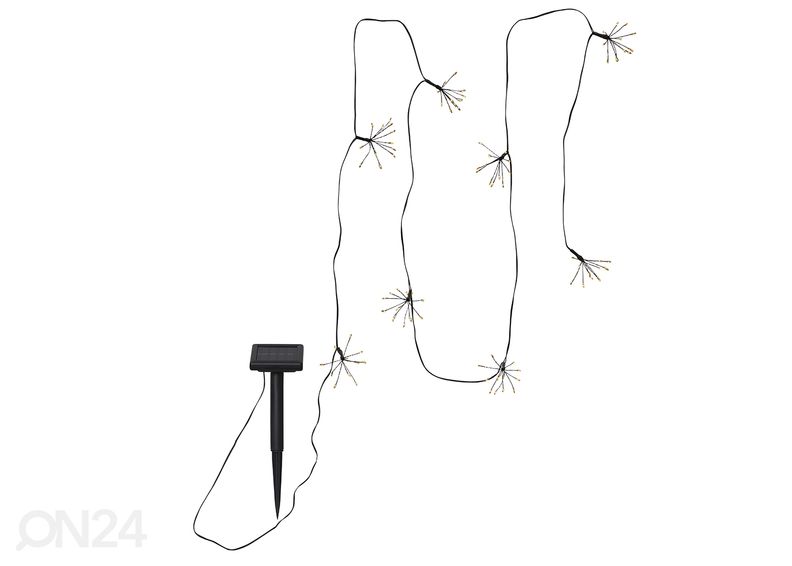 Päikesepaneeliga valguskett Firework, 200 cm suurendatud