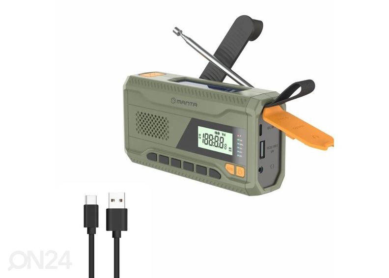 Päikesepatarei ja dünamoga raadio Manta RDI401G suurendatud