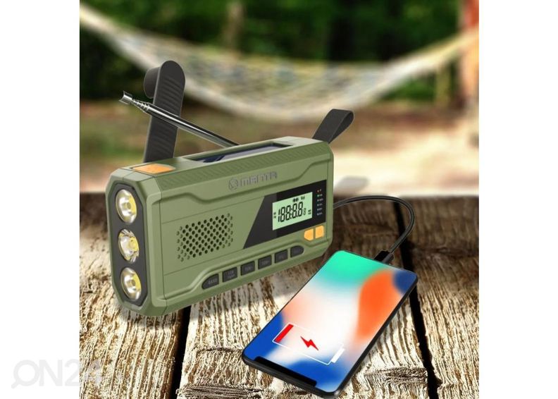 Päikesepatarei ja dünamoga raadio Manta RDI401G suurendatud