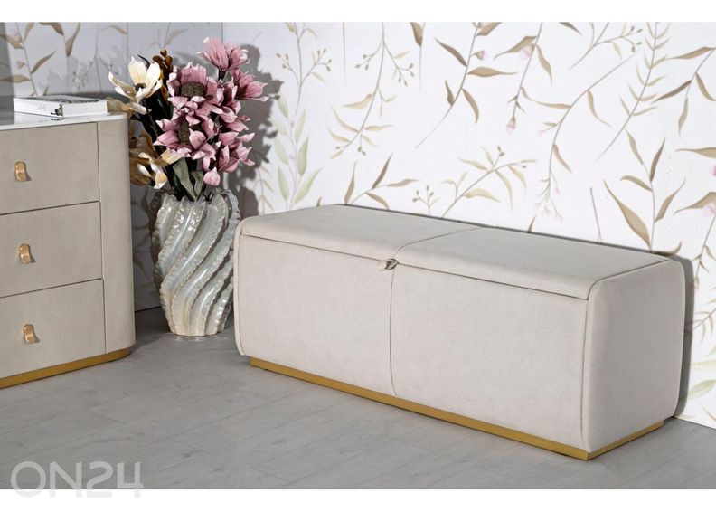 Panipaigaga tumba 130 cm, kreemjas suurendatud